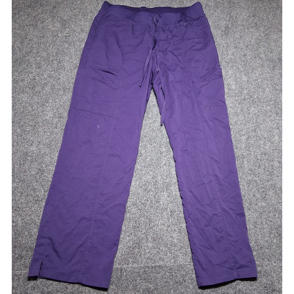 Ohmm Size Large Scrub Pants Purple Elastic Waist Drawstring 30'in Inseam